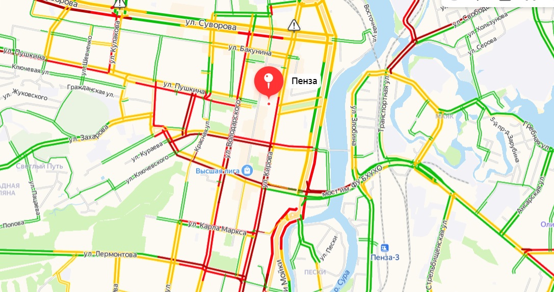Карта пробок пенза онлайн