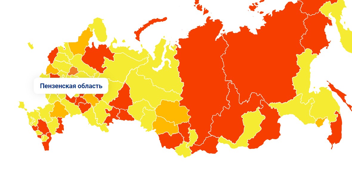 Карта красных зон